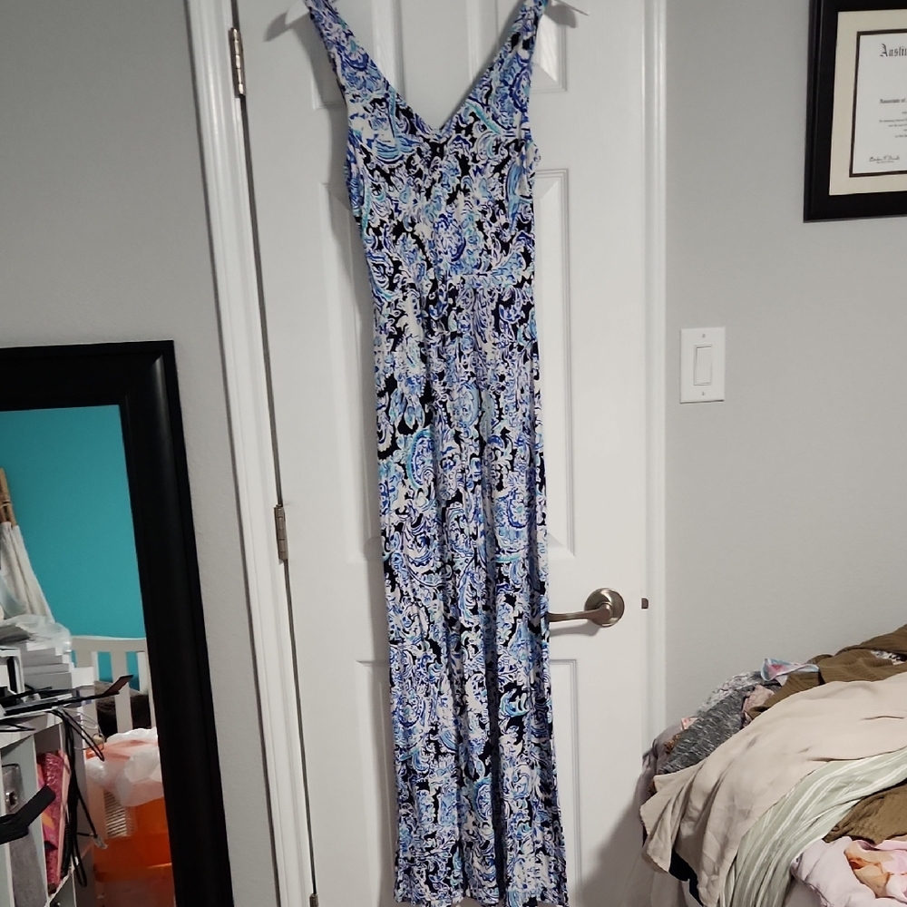 Cynthia Rowley Blue and Black Patterned Dress